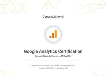 google analytics certificate